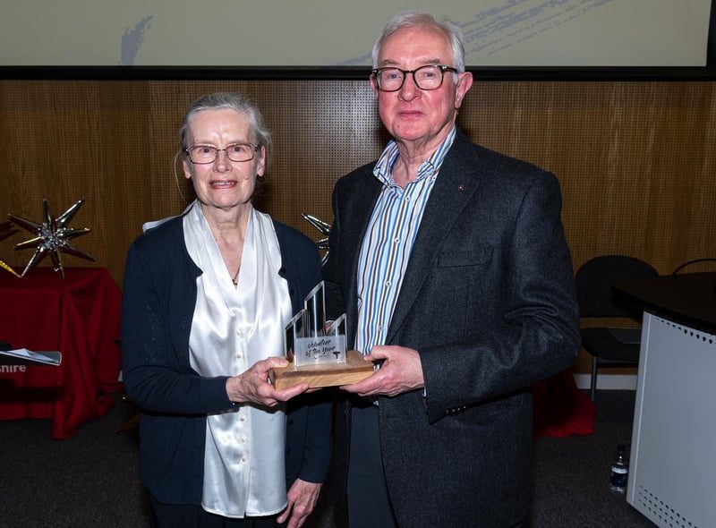Susan Controy being presented with her Volunteer of the Year award